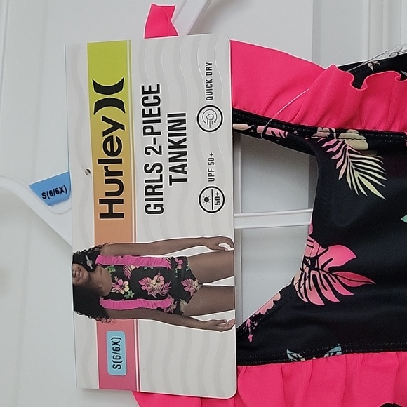 Girls 2 Piece Hurley Tankini Tropical Size S 6/6X NWT - Picture 2 of 6